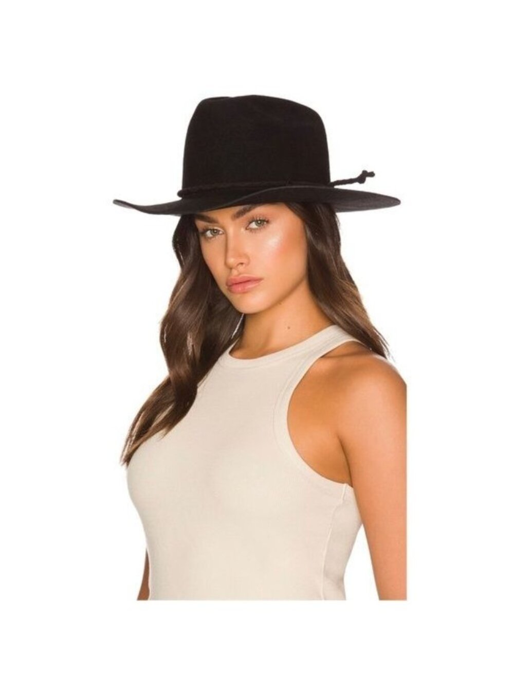 NEW Monrowe Wool Cowboy Hat S Black Western Felt Southwestern REVOLVE Exclusive